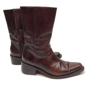 Frye Rush Mid-Calf Boot Brown Zipper Size 7.5